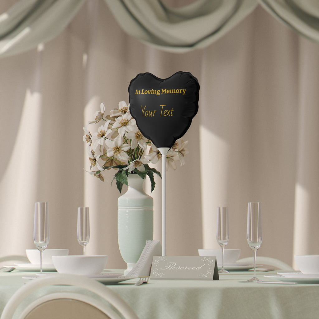 Black Balloon- Personalize (Round and Heart-shaped), 6"