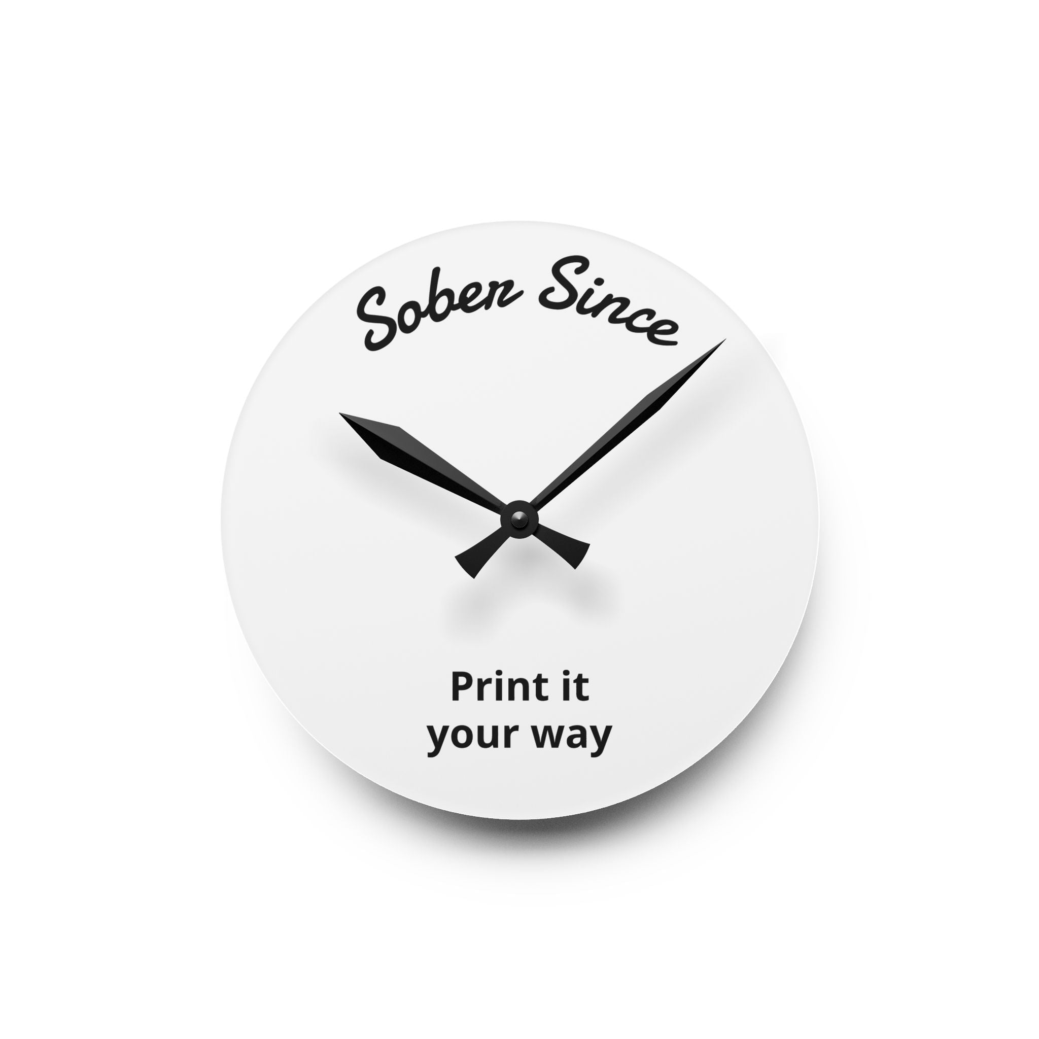 Sober Since Acrylic Wall Clock