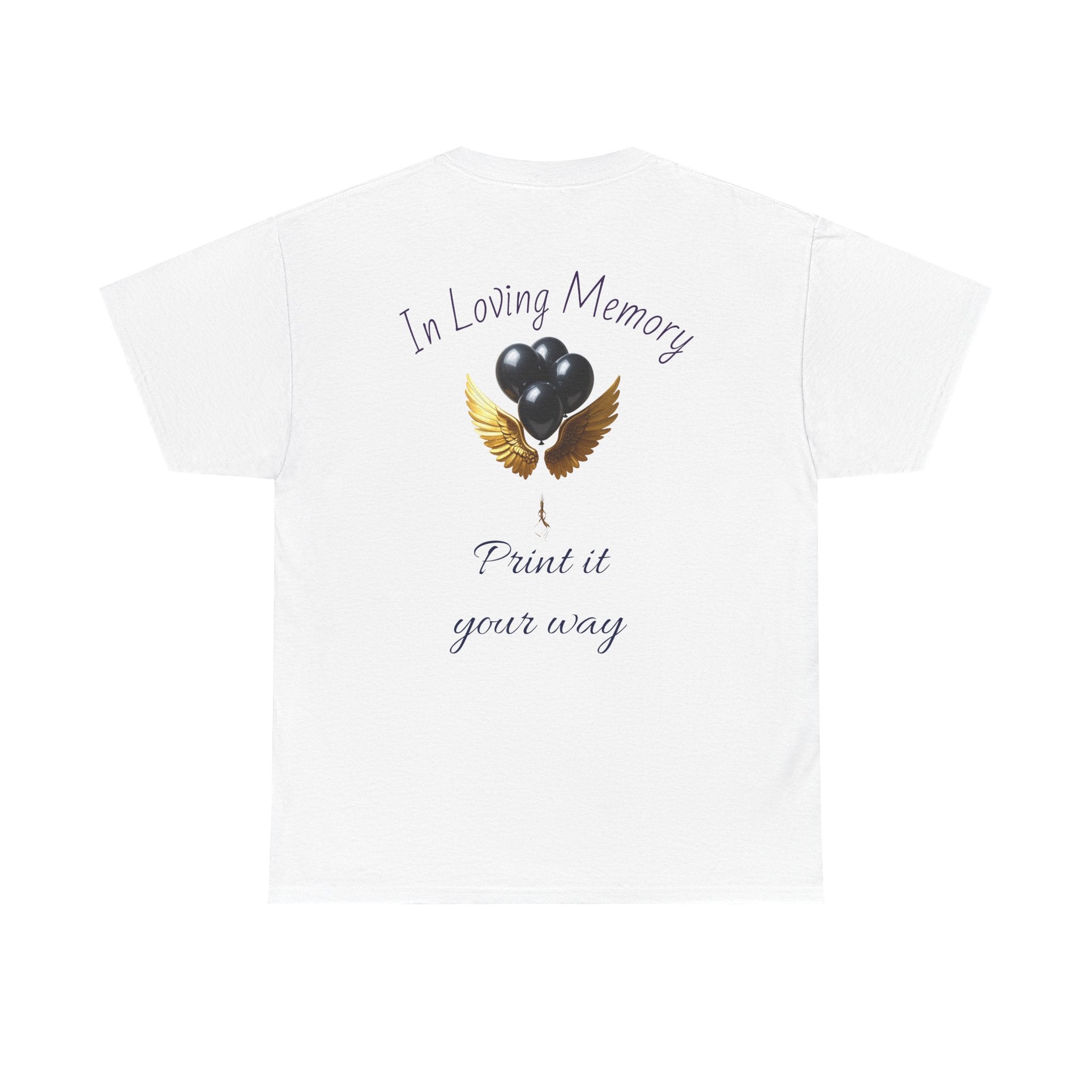 Black Balloon Memorial T-Shirt — Personalize In Loving Memory Tribute Tee