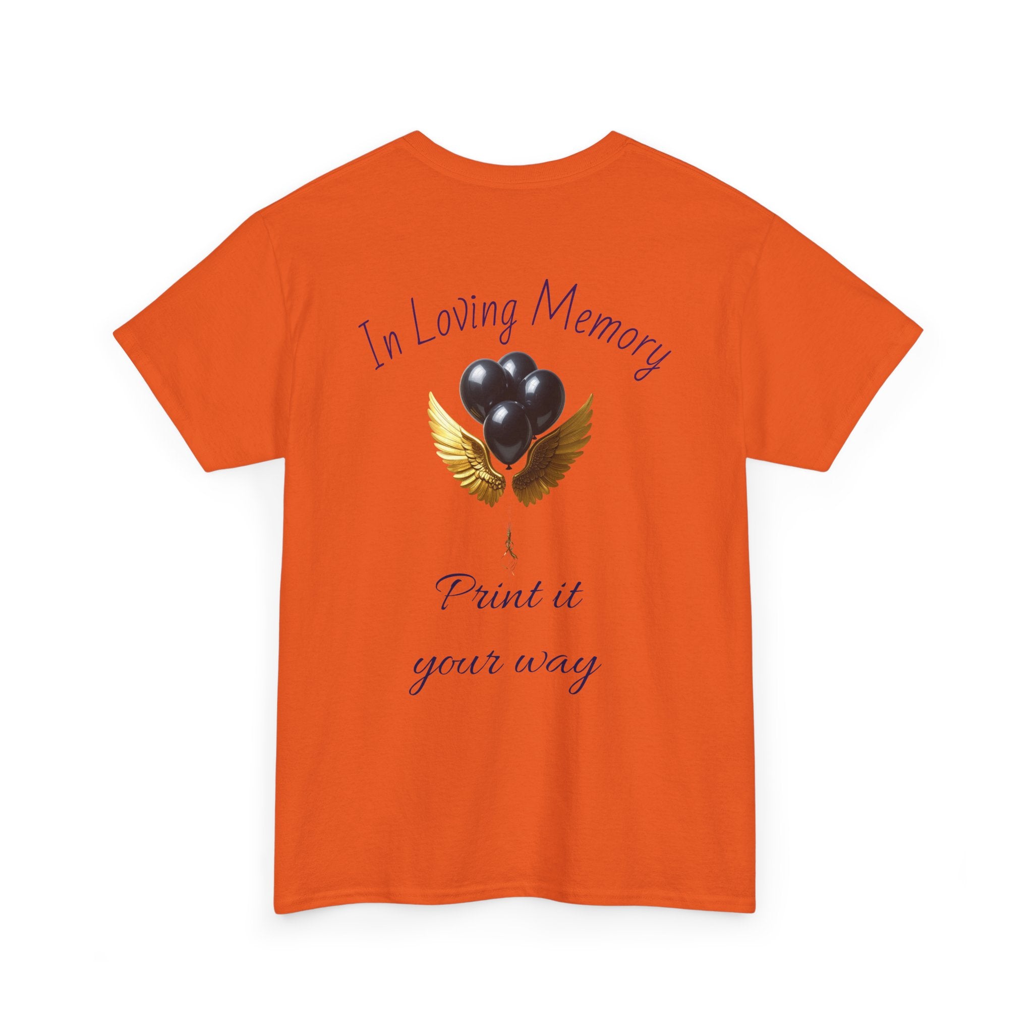 Black Balloon Memorial T-Shirt — Personalize In Loving Memory Tribute Tee