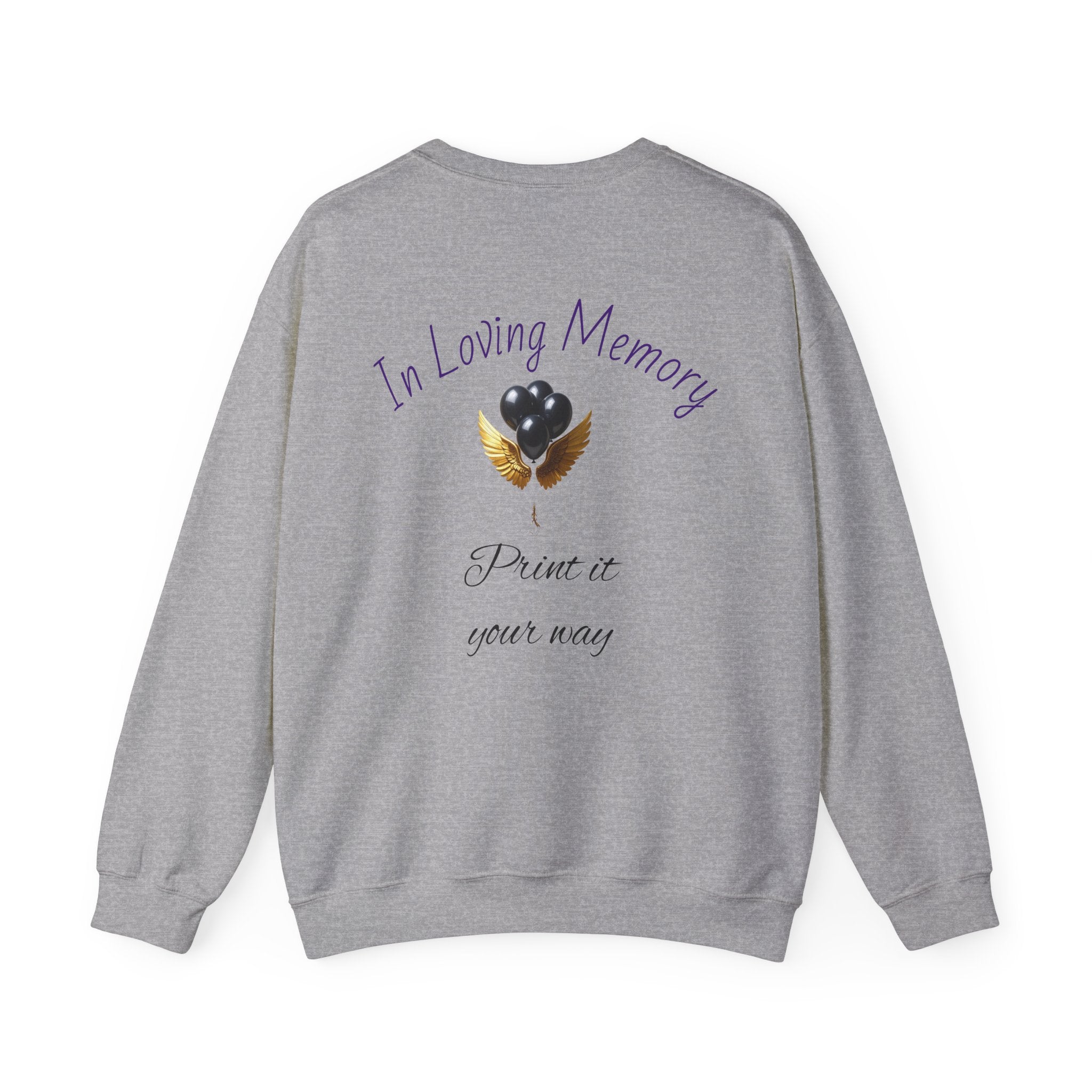 Black Balloon Memorial Crewneck Sweatshirt —  Tribute Design