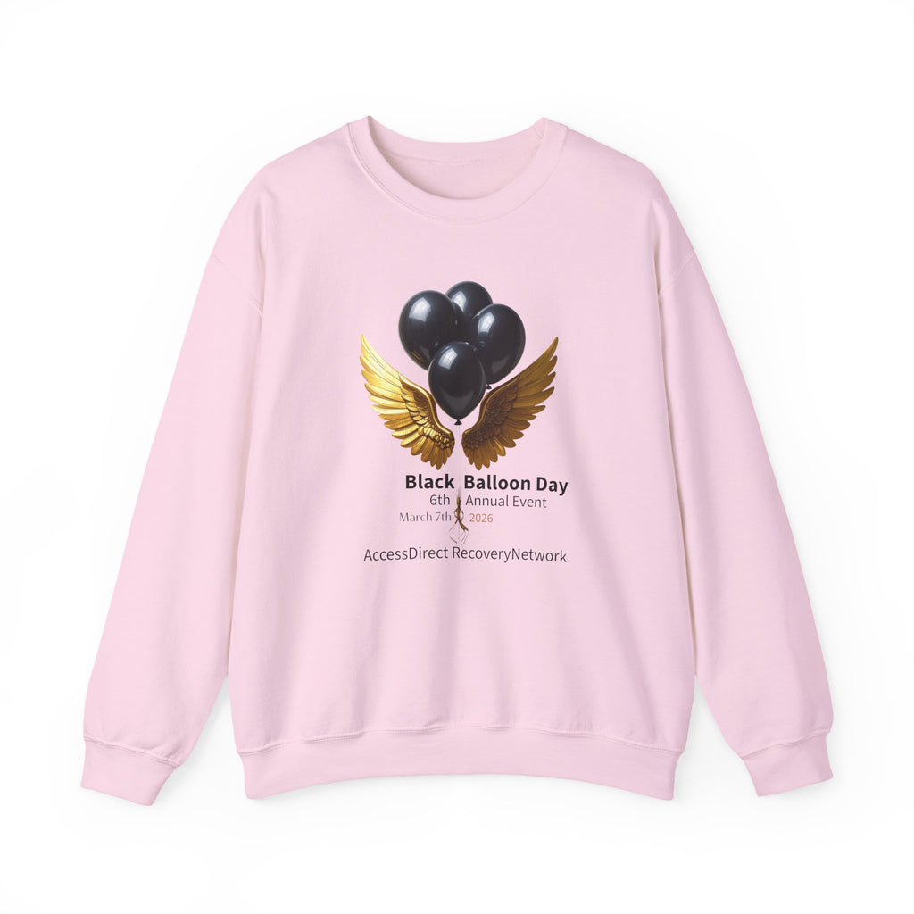 Black Balloon Memorial Crewneck Sweatshirt —  Tribute Design