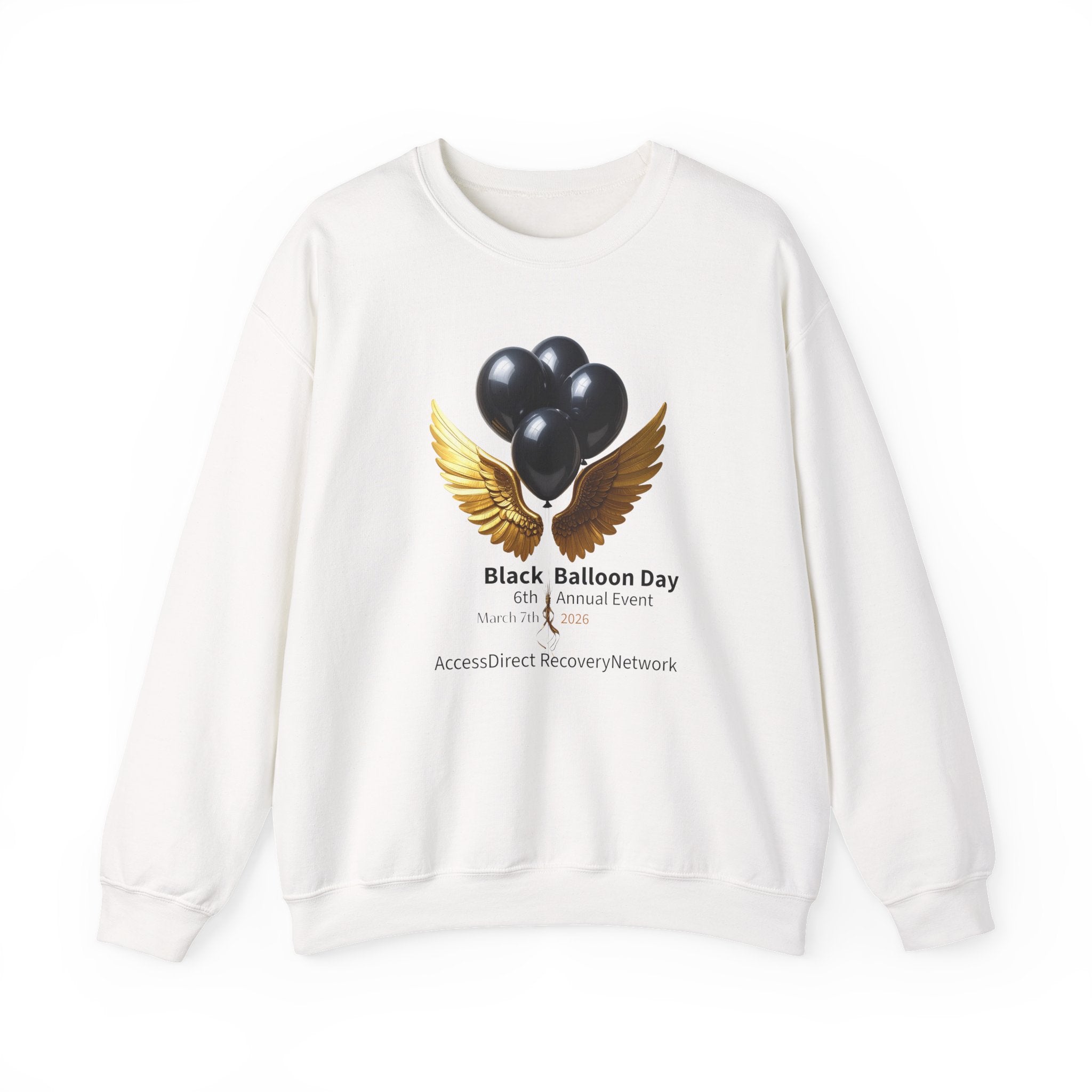 Black Balloon Memorial Crewneck Sweatshirt —  Tribute Design