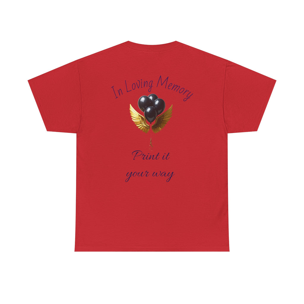 Black Balloon Memorial T-Shirt — Personalize In Loving Memory Tribute Tee