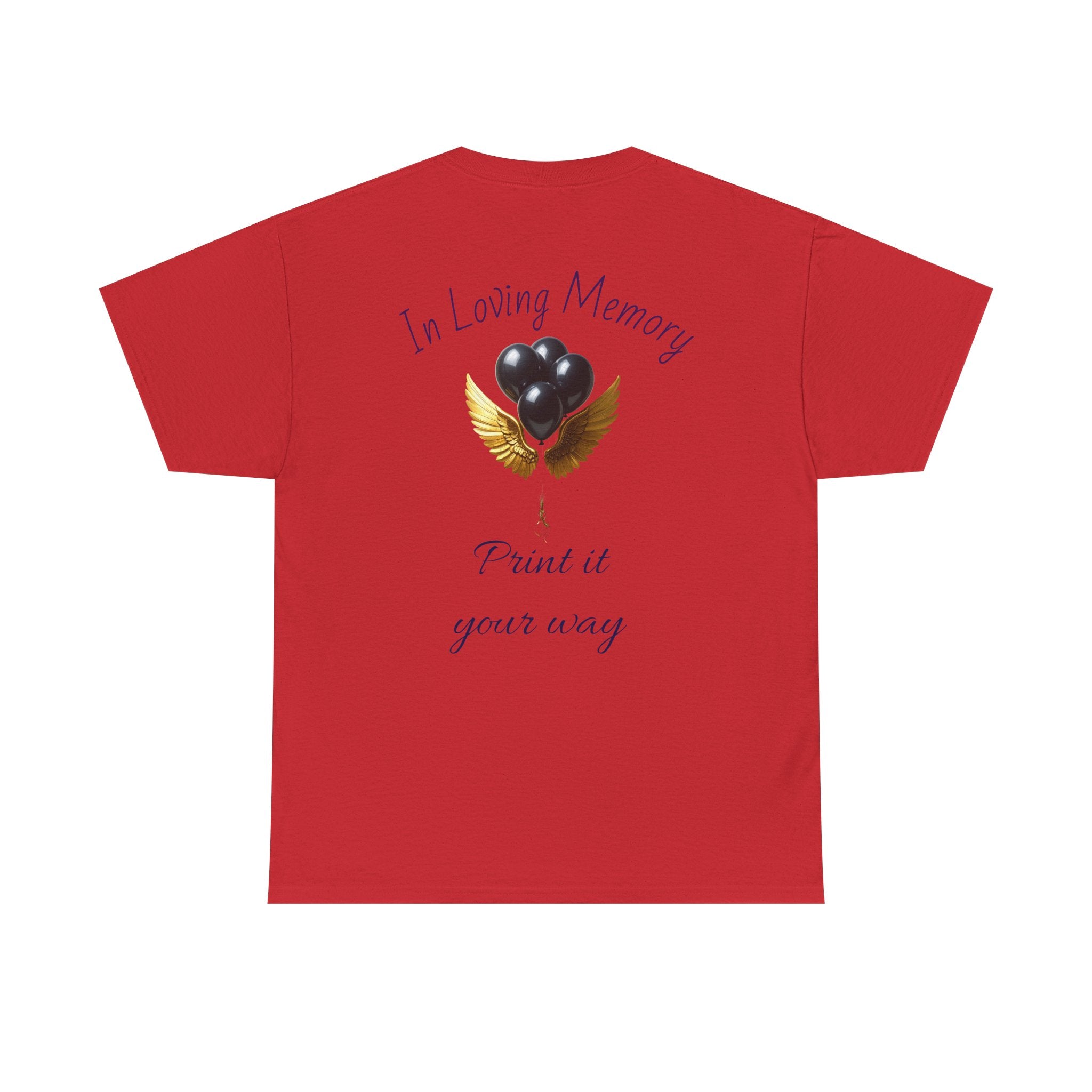 Black Balloon Memorial T-Shirt — Personalize In Loving Memory Tribute Tee
