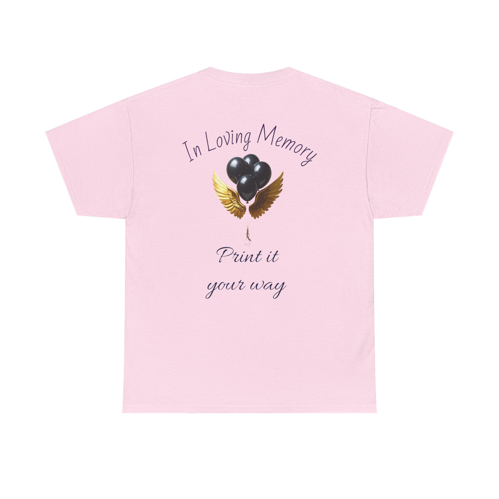 Black Balloon Memorial T-Shirt — Personalize In Loving Memory Tribute Tee