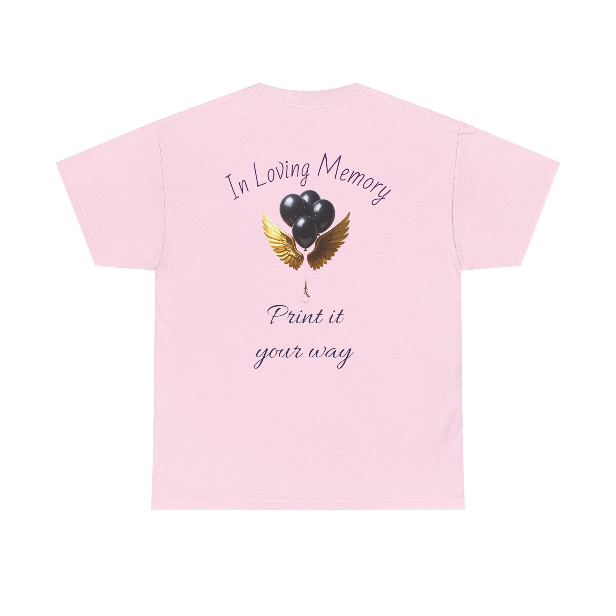 Black Balloon Memorial T-Shirt — Personalize In Loving Memory Tribute Tee