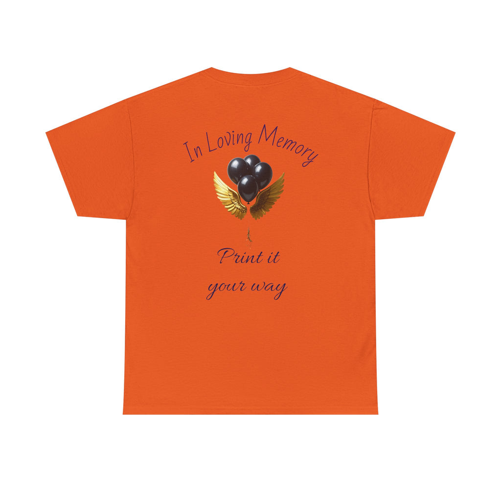 Black Balloon Memorial T-Shirt — Personalize In Loving Memory Tribute Tee