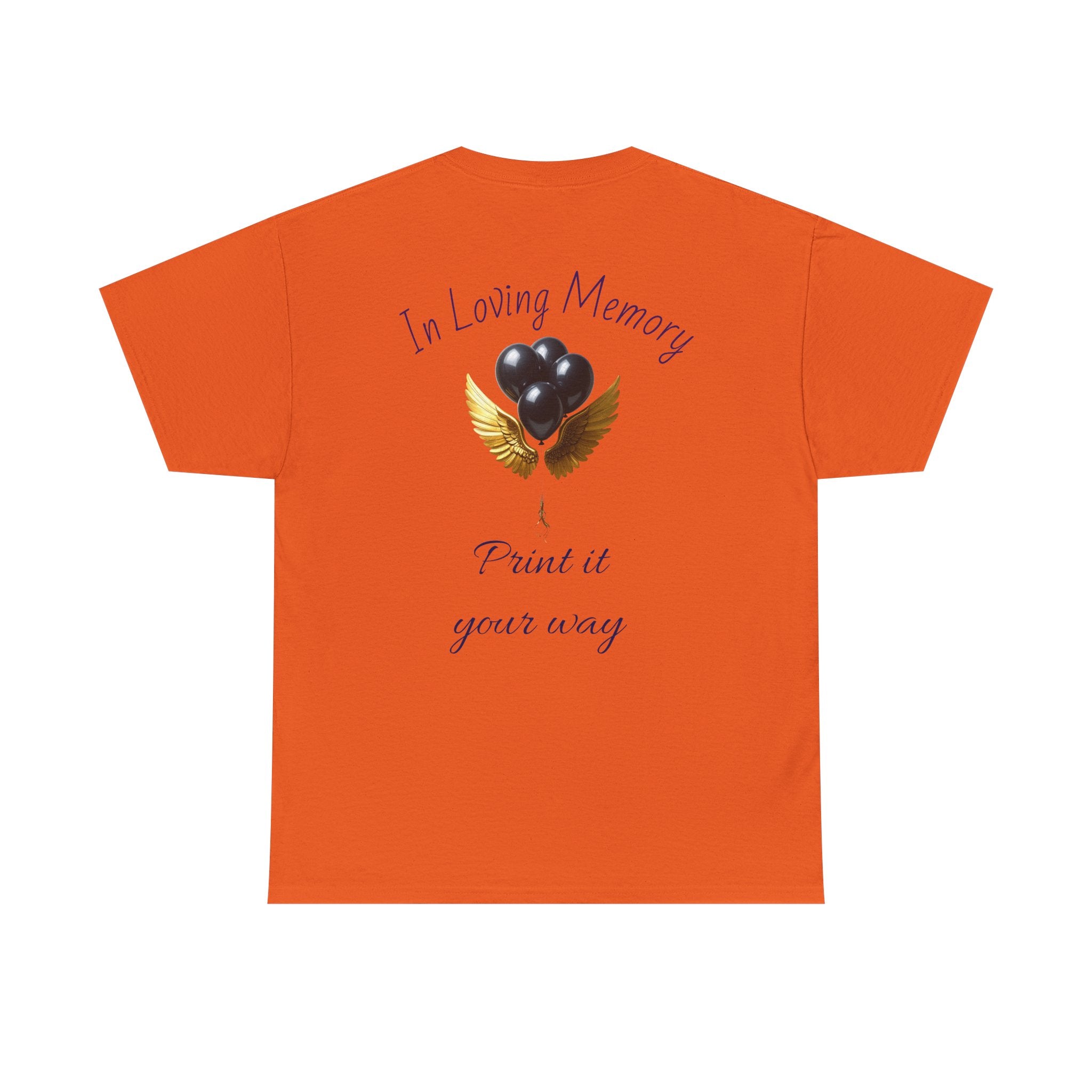 Black Balloon Memorial T-Shirt — Personalize In Loving Memory Tribute Tee