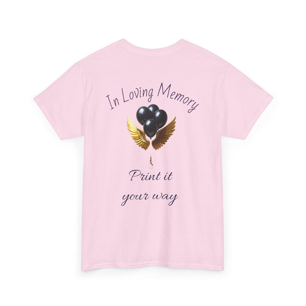 Black Balloon Memorial T-Shirt — Personalize In Loving Memory Tribute Tee