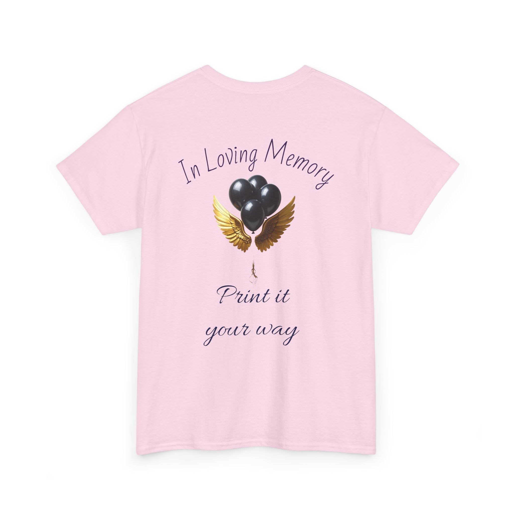 Black Balloon Memorial T-Shirt — Personalize In Loving Memory Tribute Tee