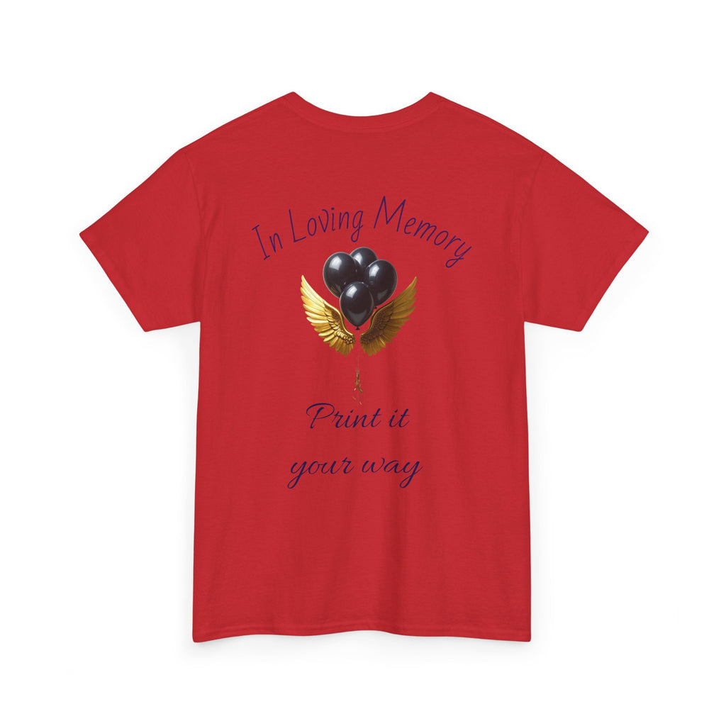 Black Balloon Memorial T-Shirt — Personalize In Loving Memory Tribute Tee
