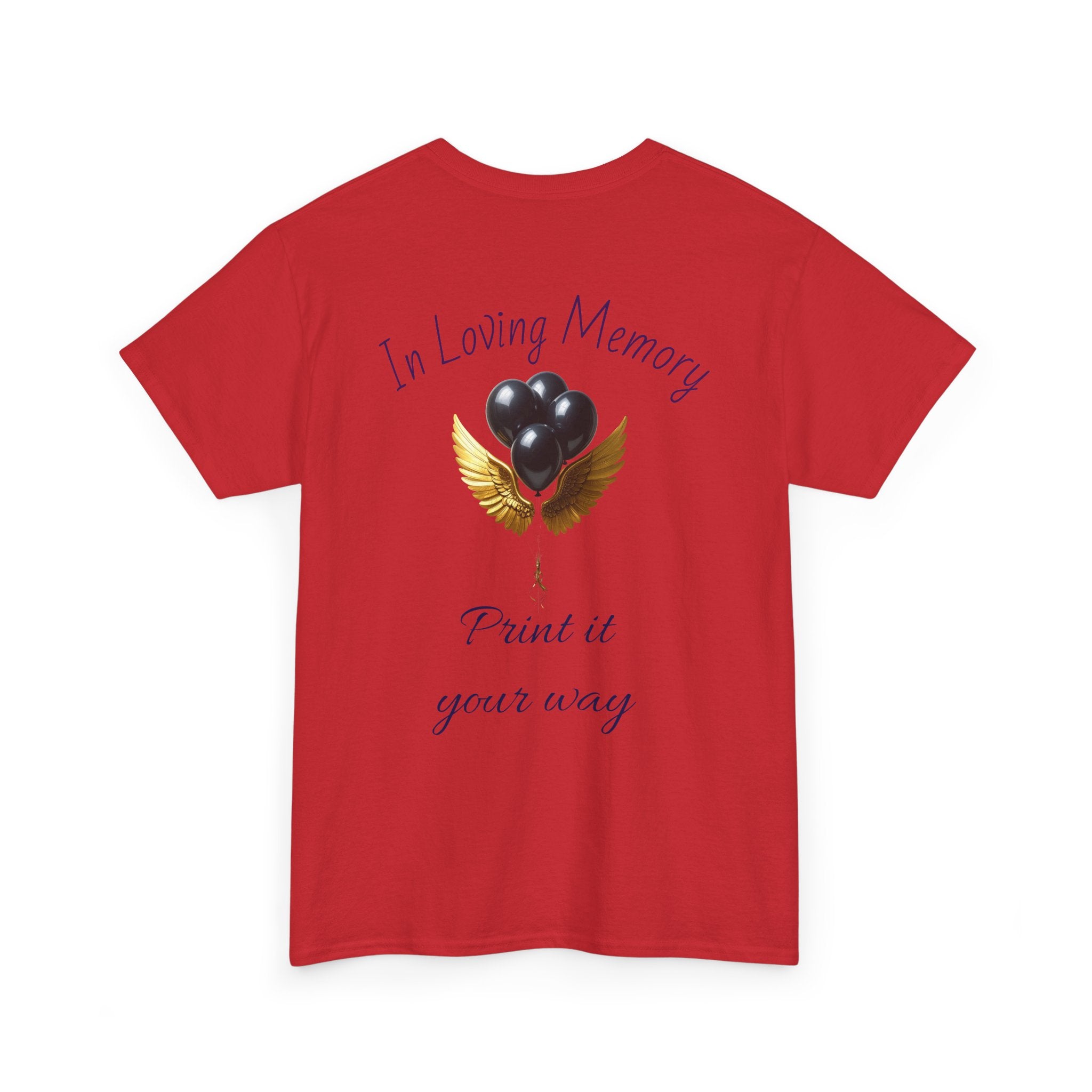 Black Balloon Memorial T-Shirt — Personalize In Loving Memory Tribute Tee
