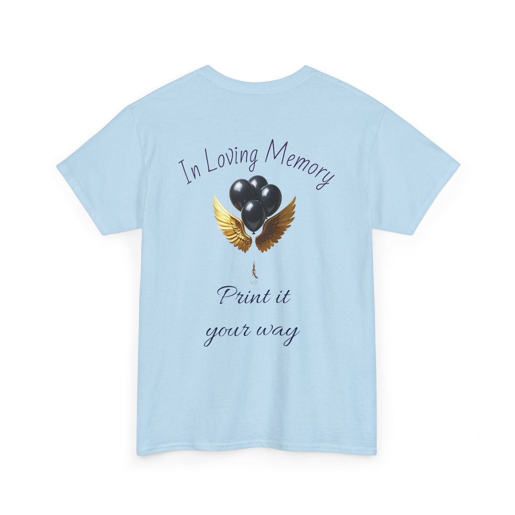 Black Balloon Memorial T-Shirt — Personalize In Loving Memory Tribute Tee