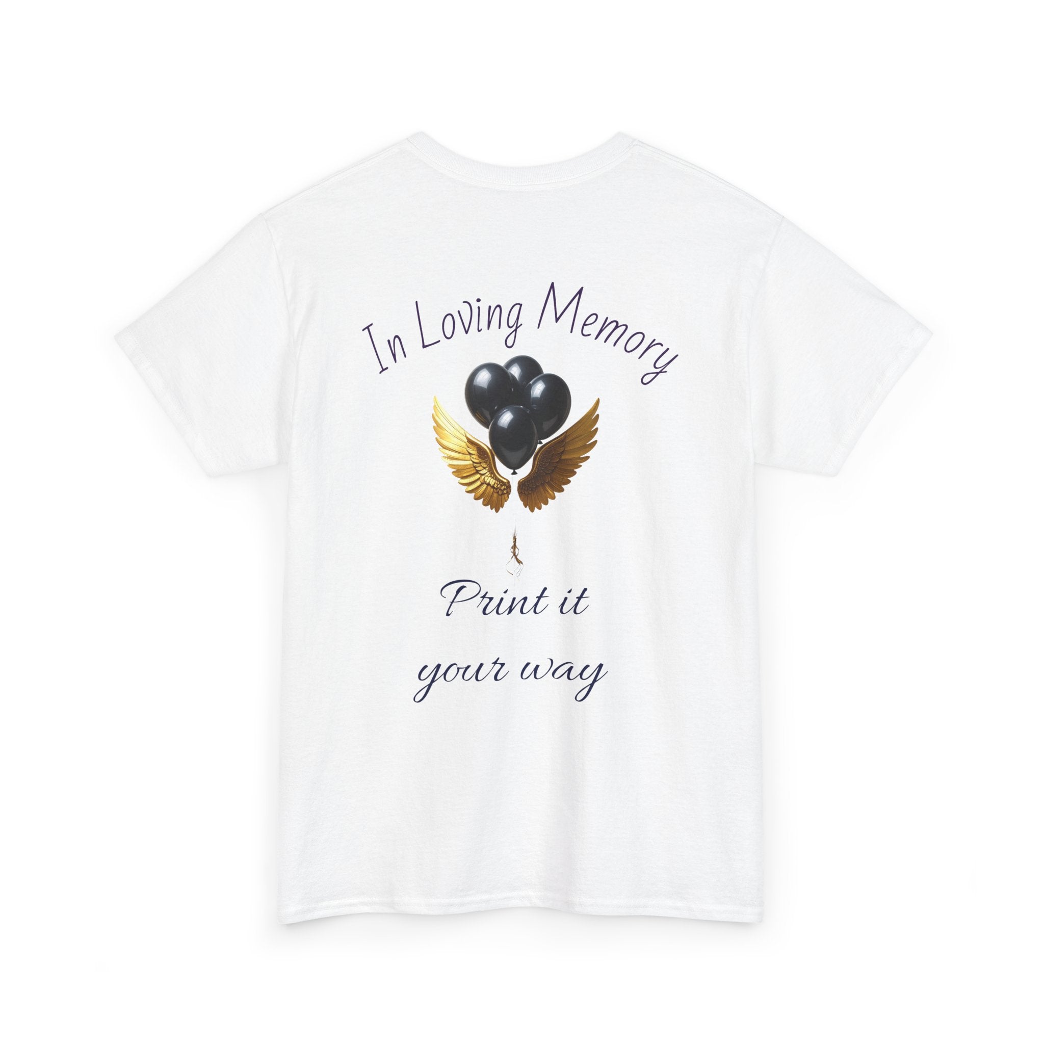Black Balloon Memorial T-Shirt — Personalize In Loving Memory Tribute Tee