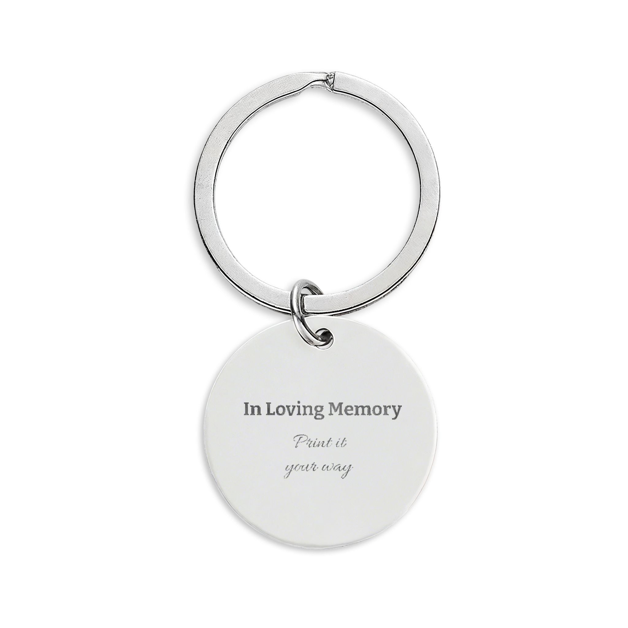 Black Balloon Stainless Steel Round Keychain -Personalize (Engraving)