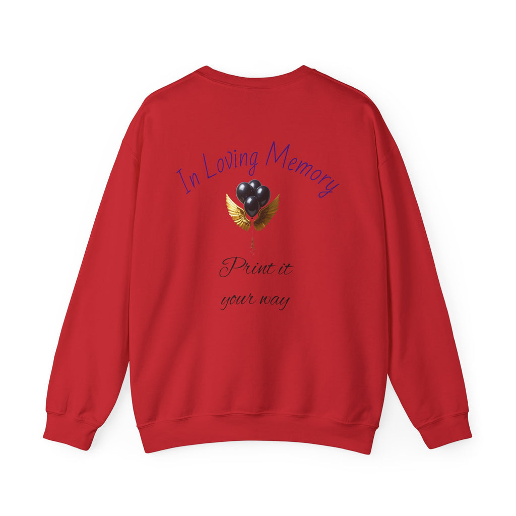 Black Balloon Memorial Crewneck Sweatshirt —  Tribute Design