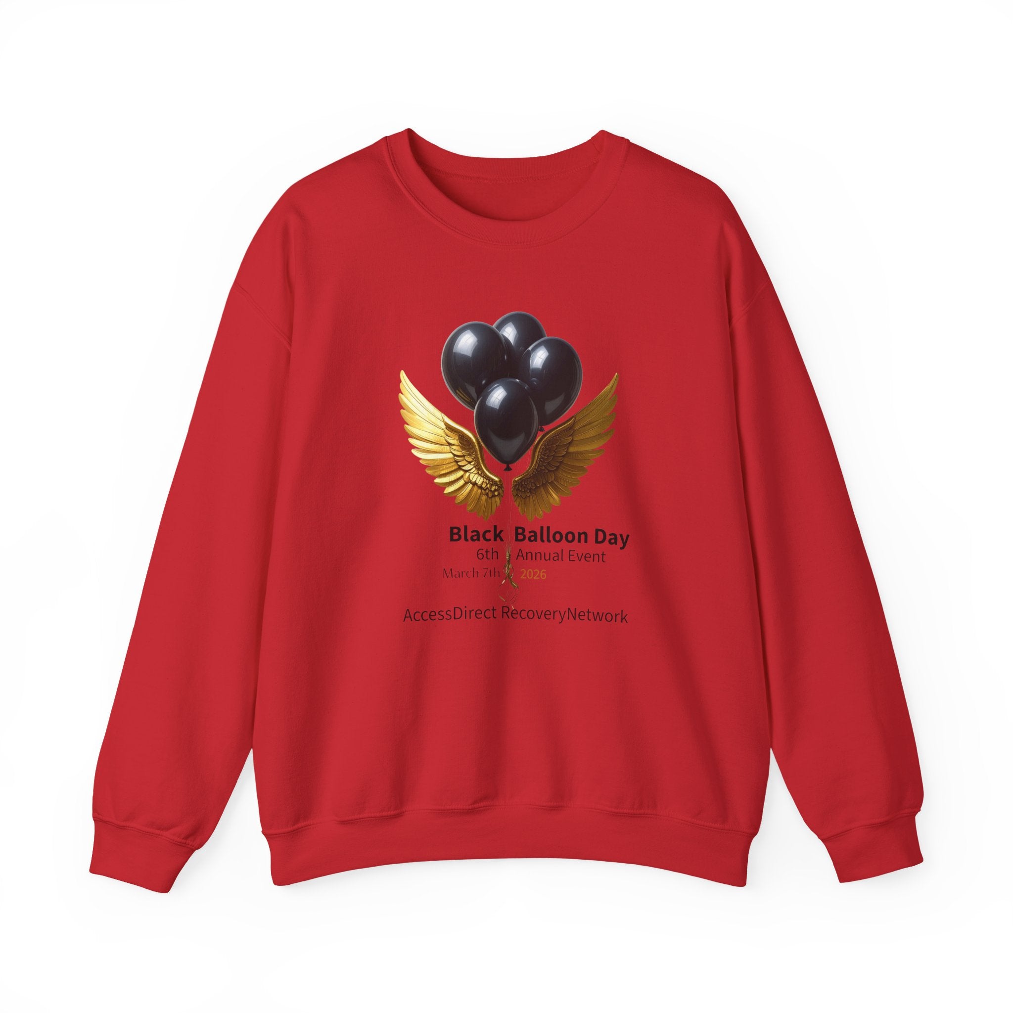 Black Balloon Memorial Crewneck Sweatshirt —  Tribute Design
