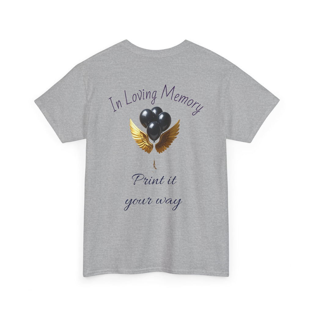 Black Balloon Memorial T-Shirt — Personalize In Loving Memory Tribute Tee