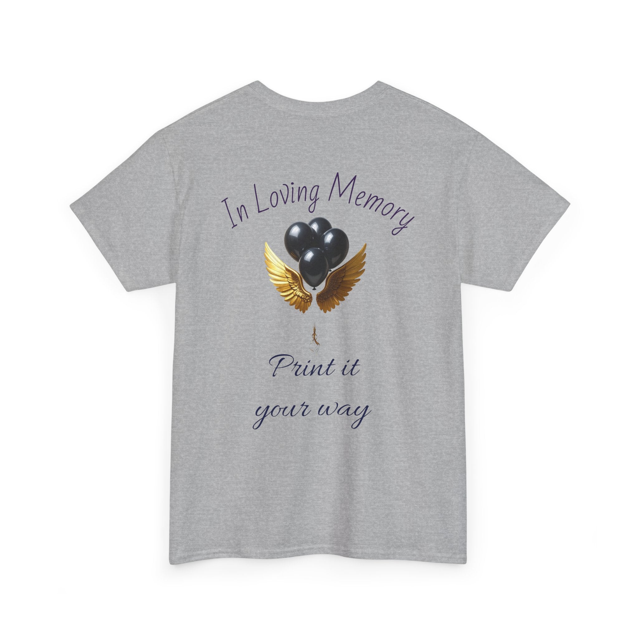 Black Balloon Memorial T-Shirt — Personalize In Loving Memory Tribute Tee