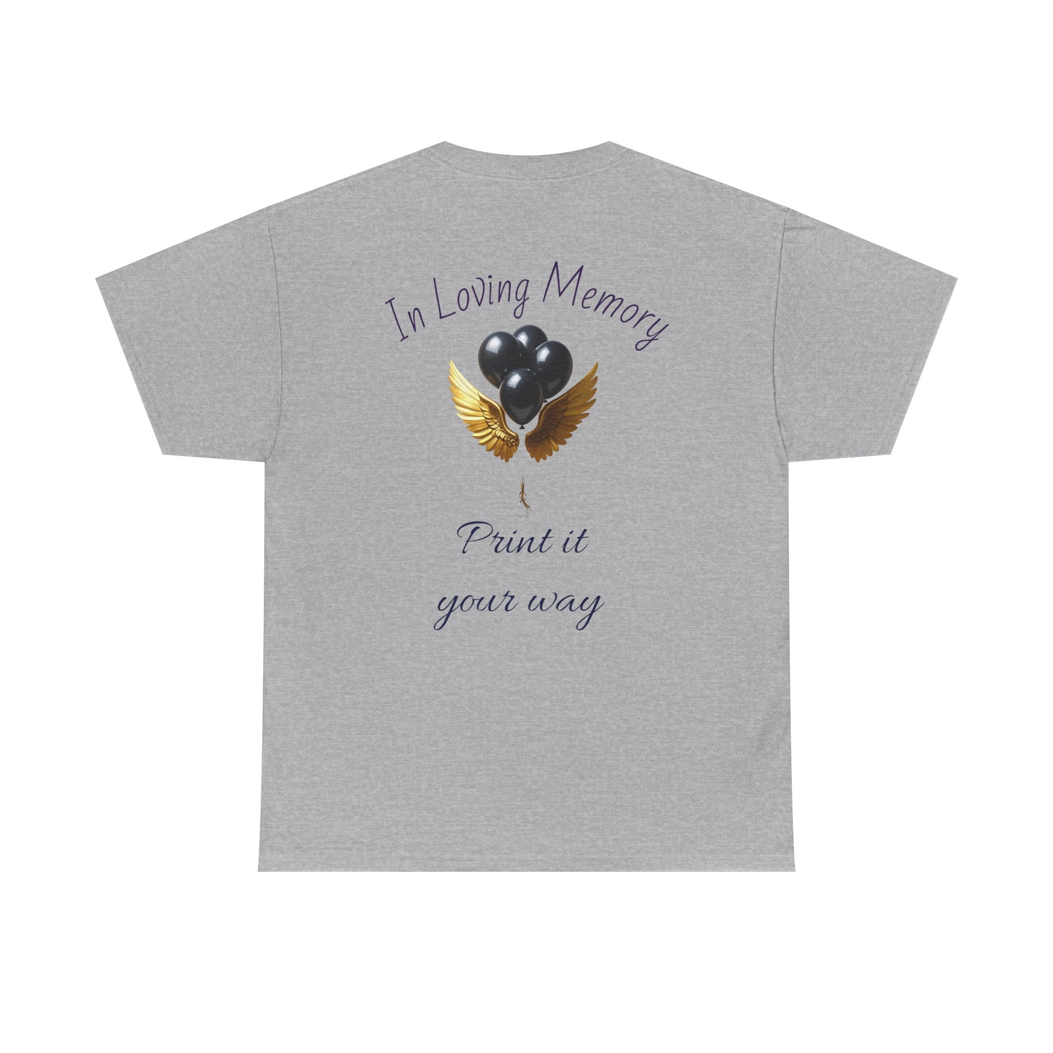 Black Balloon Memorial T-Shirt — Personalize In Loving Memory Tribute Tee