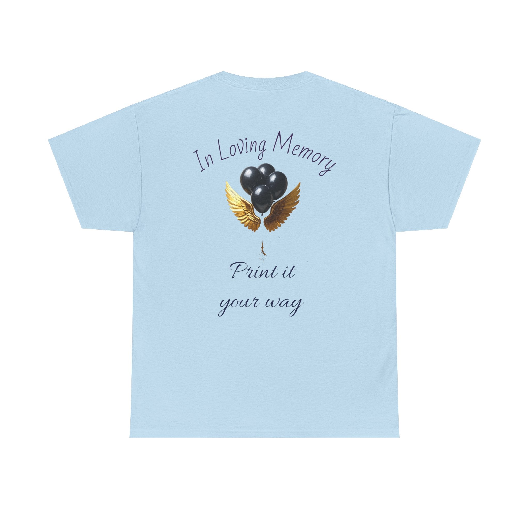 Black Balloon Memorial T-Shirt — Personalize In Loving Memory Tribute Tee